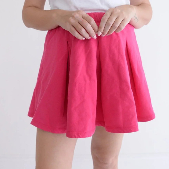 Monrow 90's Classic Pink Pleated Skater Mini Tennis Skirt M NWT - Picture 2 of 10